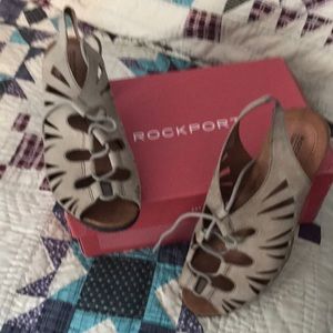 Rockport Sasha Tan Leather Heeled Sandals